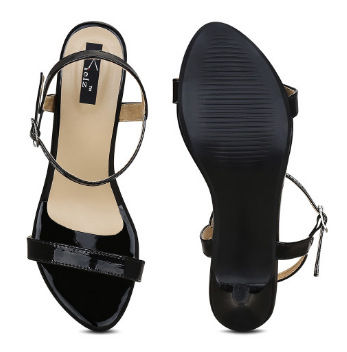 Thumbnail: Women Black Solid Sandals