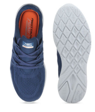 Thumbnail: Men Blue Textile Memory Foam Lightweight Walking Shoes