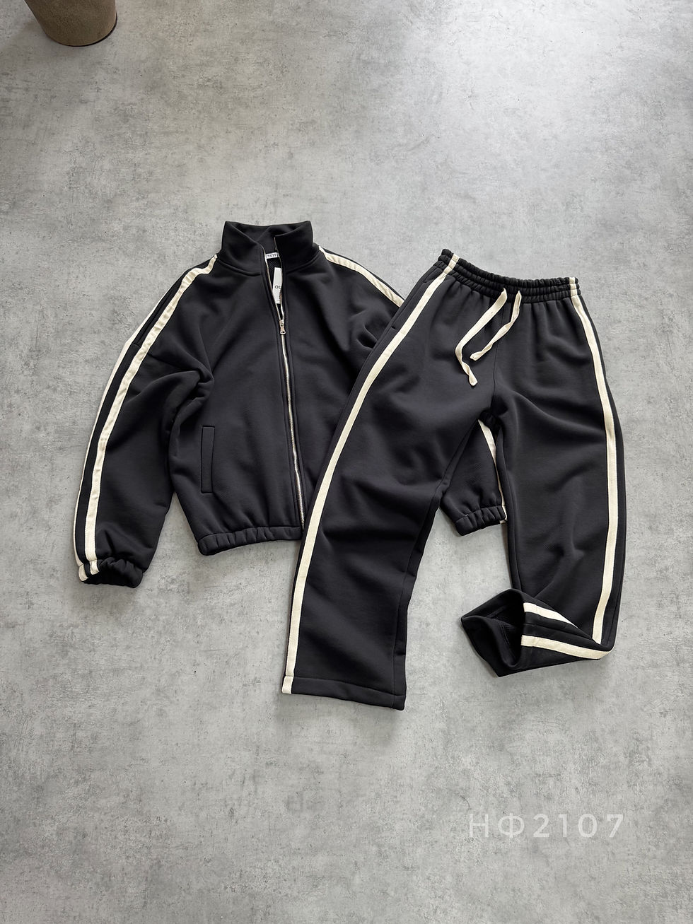 Прев'ю: Костюм на замку з лампасами - Темно-Сірий НФ2107