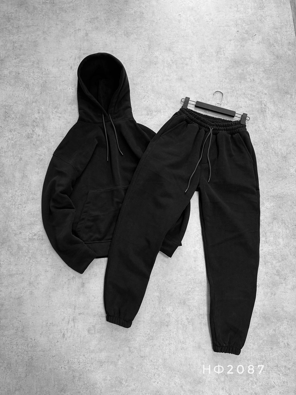 Костюм Худі Штани з полар флісу - Чорний НФ2087