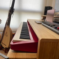 Custom Solid Wood Fixed Height Music Studio Desk, Made in Singapore
