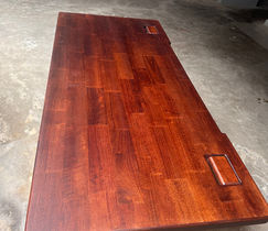 Bespoke solid wood tabletop, durable and designed for custom desks and furniture.