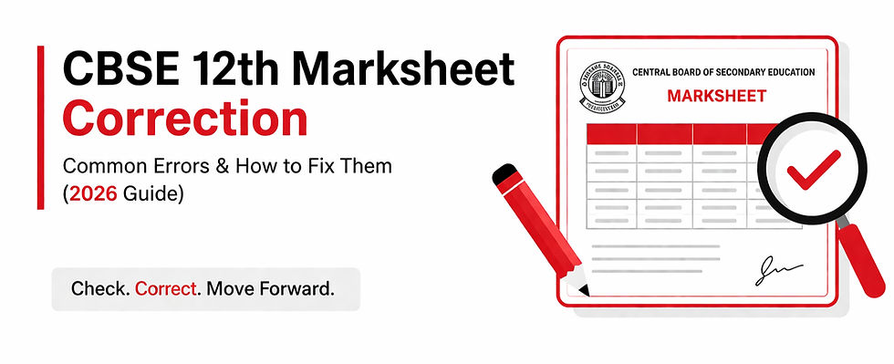 Common Errors in CBSE 12th Marksheet