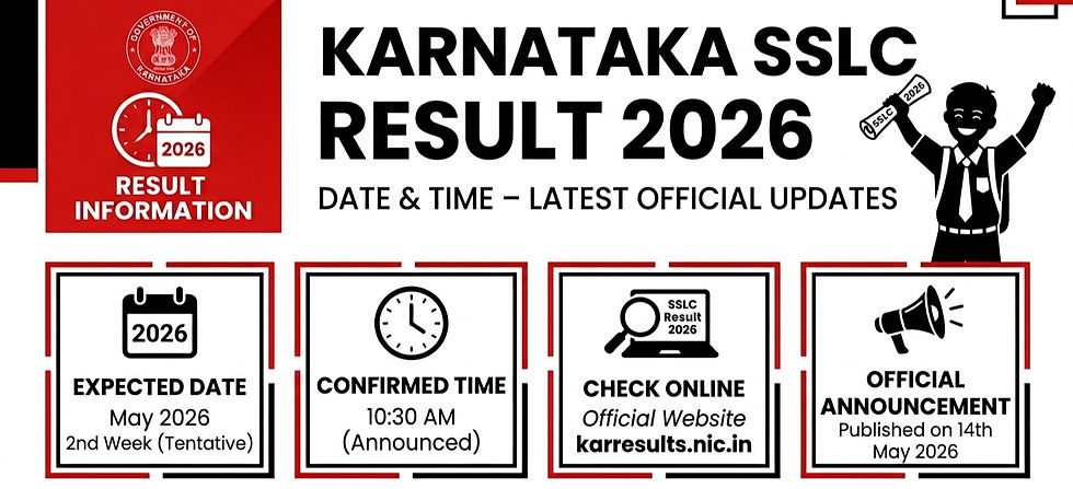 Karnataka SSLC Result 2026 Date & Time