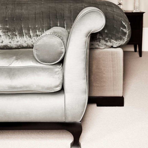 Signature Bench - This elegant bench is upholstered in velvet with piping on all seams. 