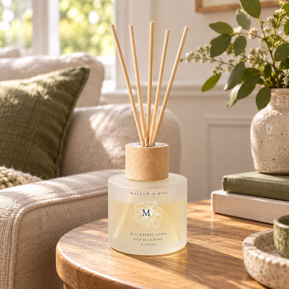 Mallow & Moo Blackberry Dawn fragrance diffuser with blackberry, raspberry, fresh mint and cedarwood notes