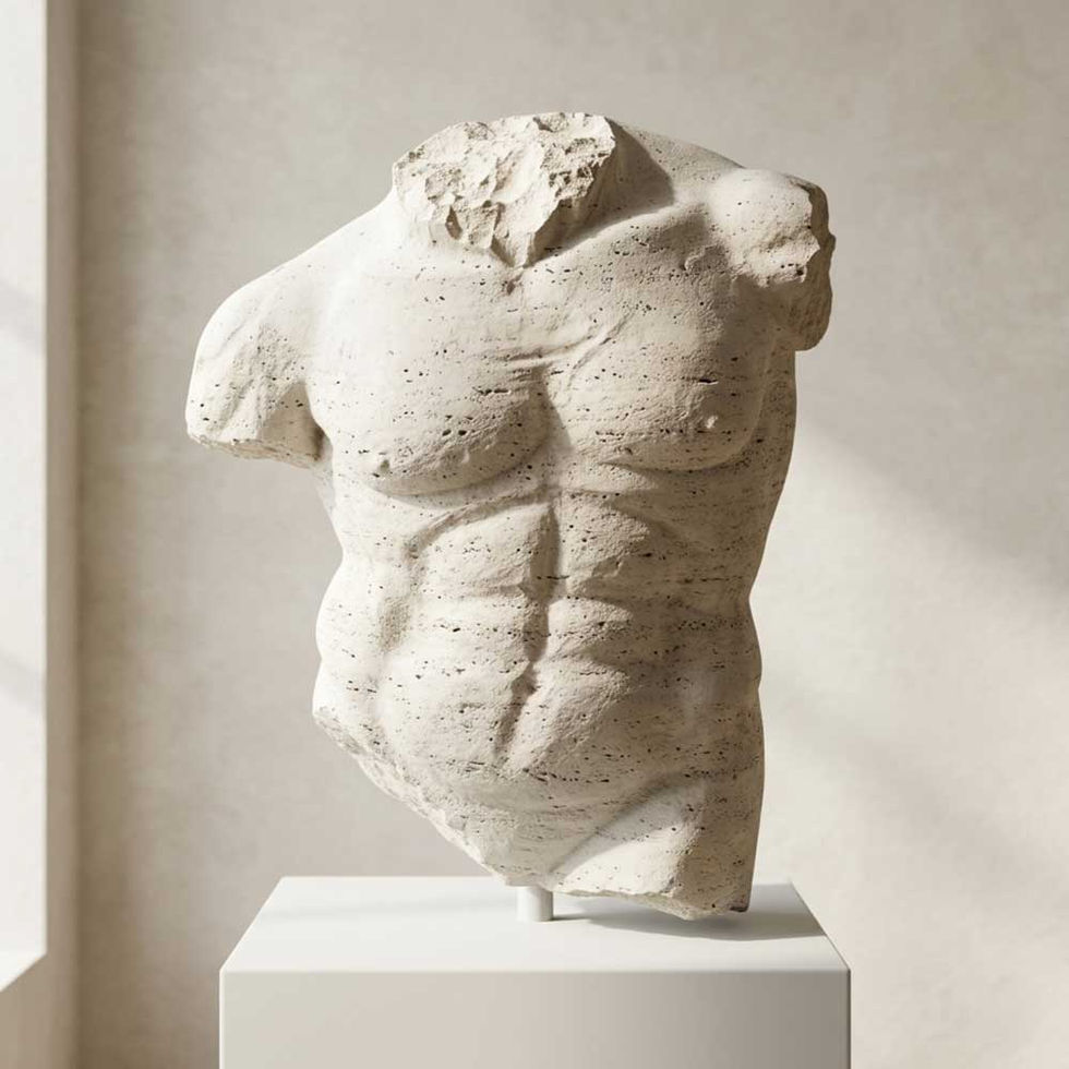 This beautiful torso sculpture is carved from premium solid stone, capturing the graceful curves and strength of the human fo