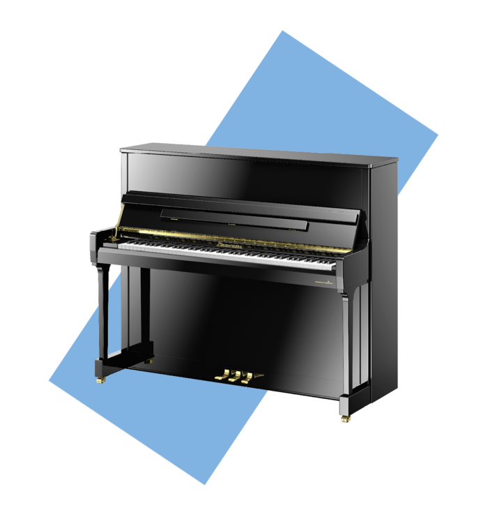 Zimmermann Studio S4 Upright Piano in a polished black case