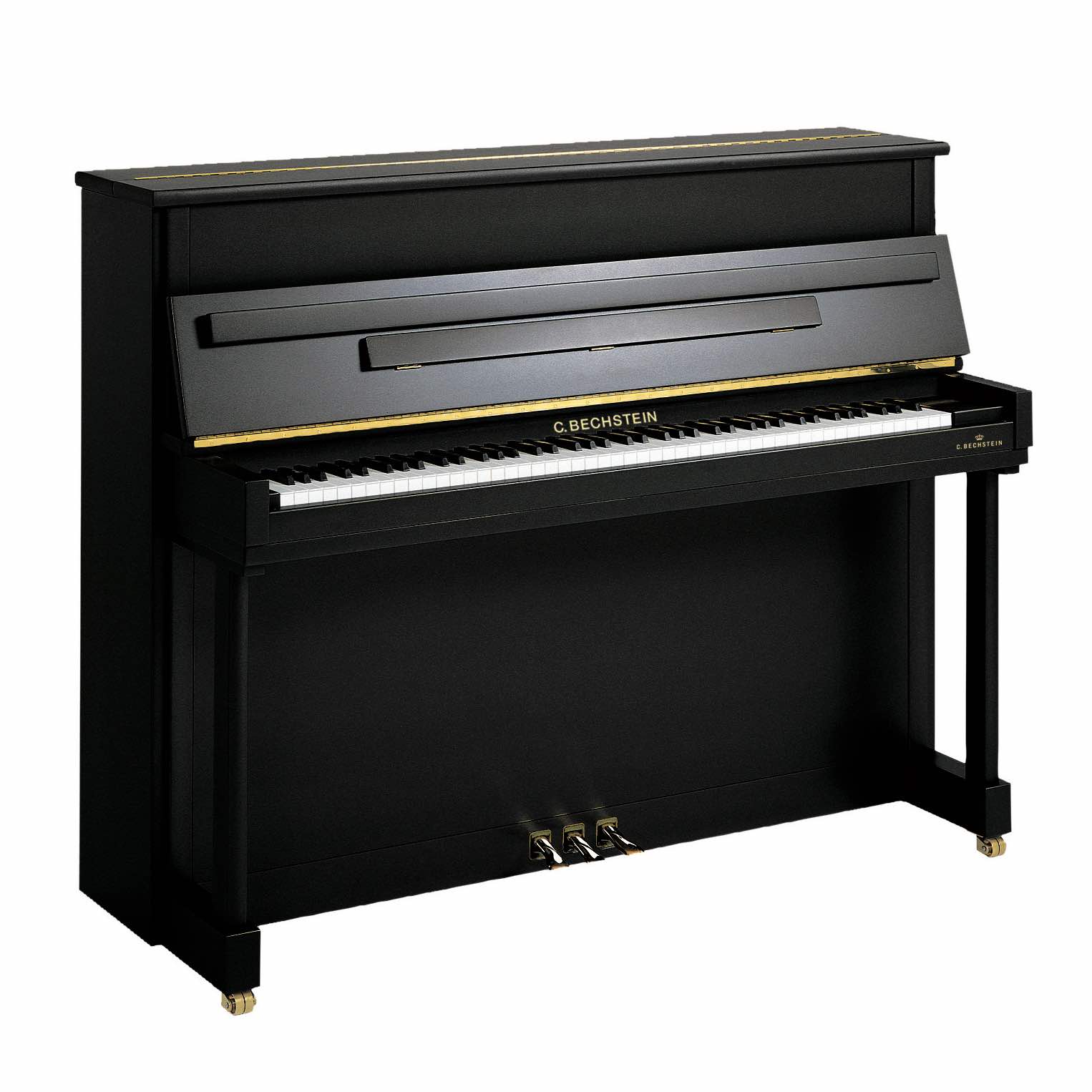 C Bechstein 118 Classic Upright Piano in a polished black case