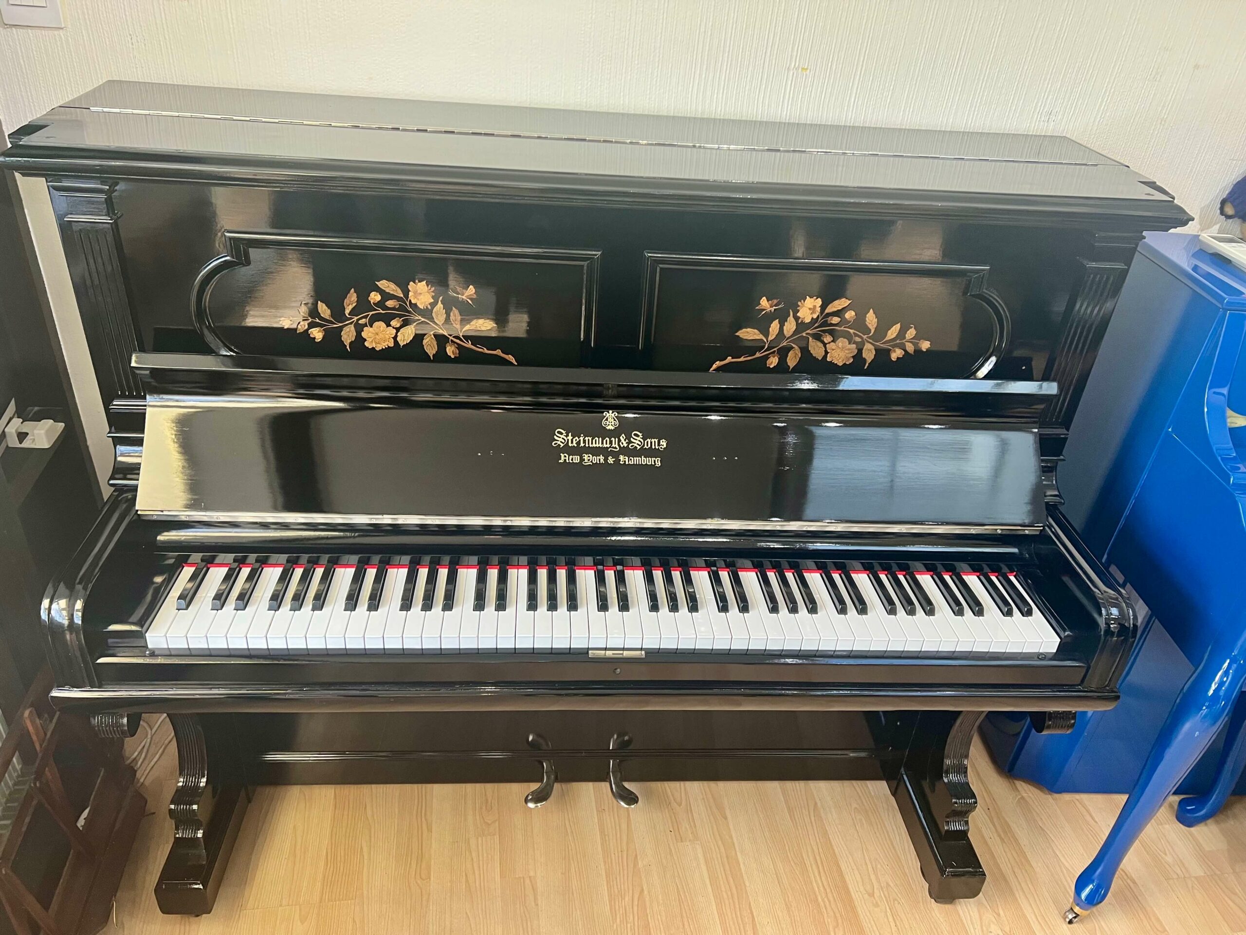 Steinway & Sons Upright Piano in ebonised black