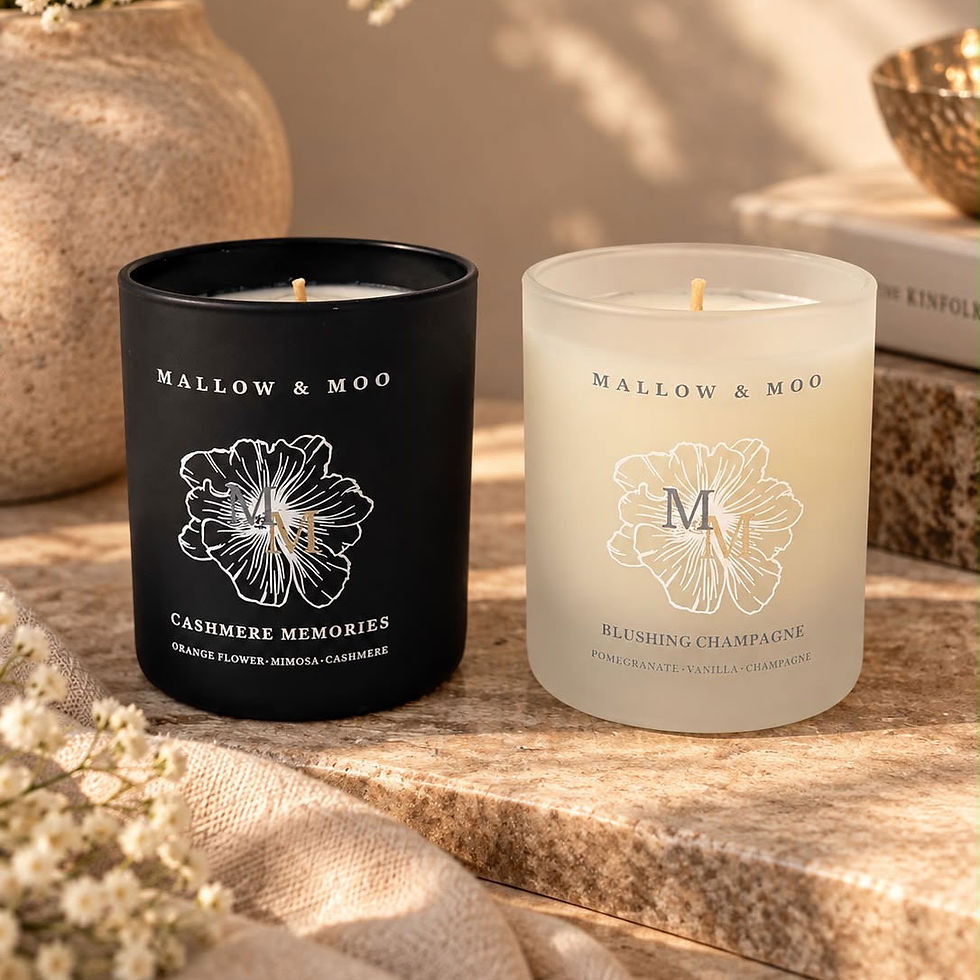 Mallow & Moo Signature Duo Gift Box with two 150 g scented candles