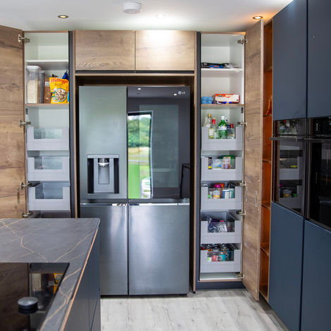 Modern Two-Toned Blue & Walnut Kitchen by MAS Collection, image 6