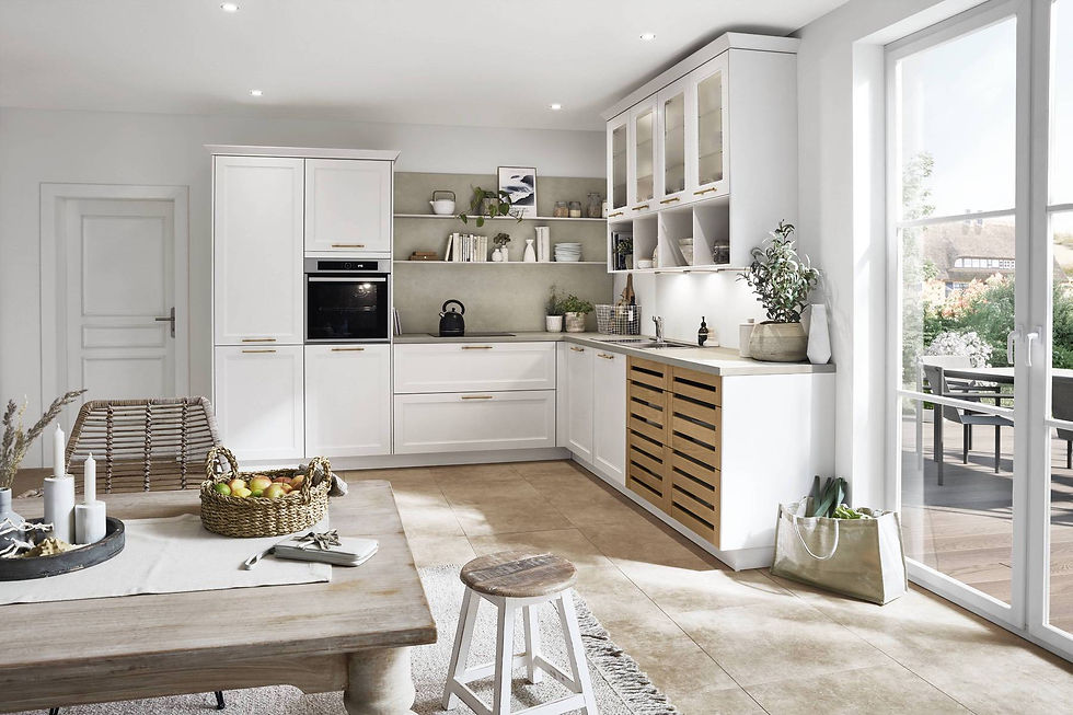 Light shaker L-shaped kitchen