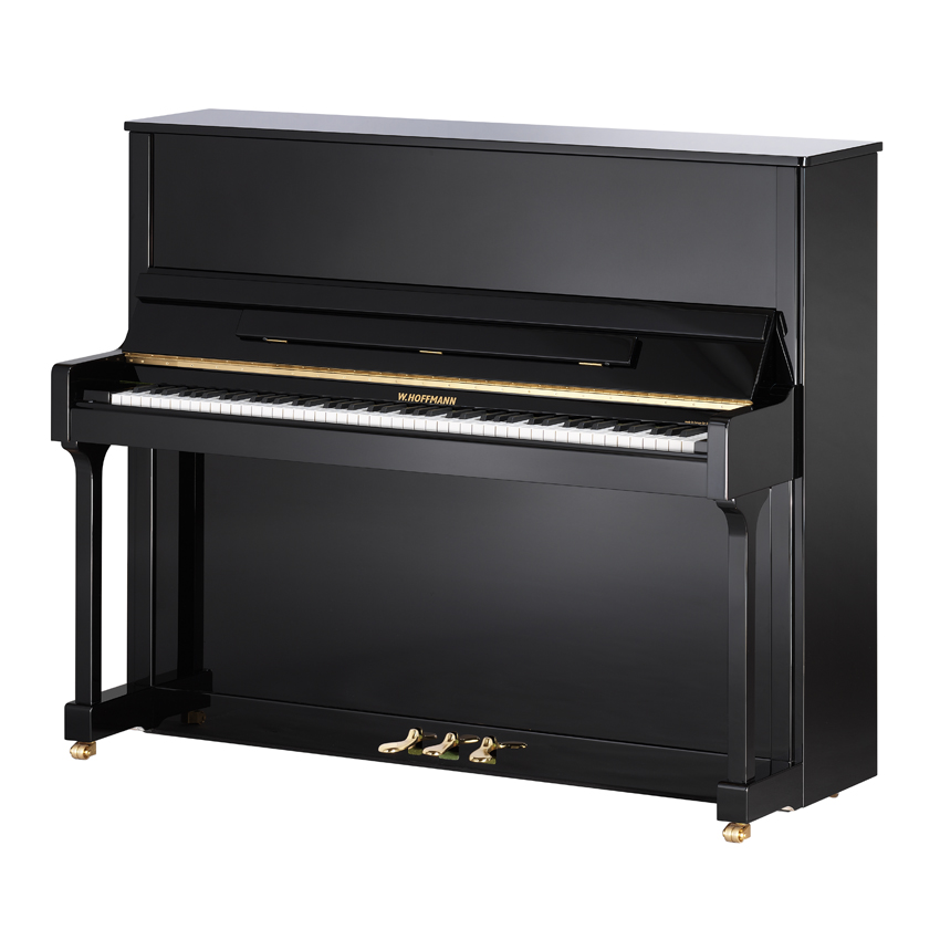 W Hoffmann T128 Upright Piano in a polished black case