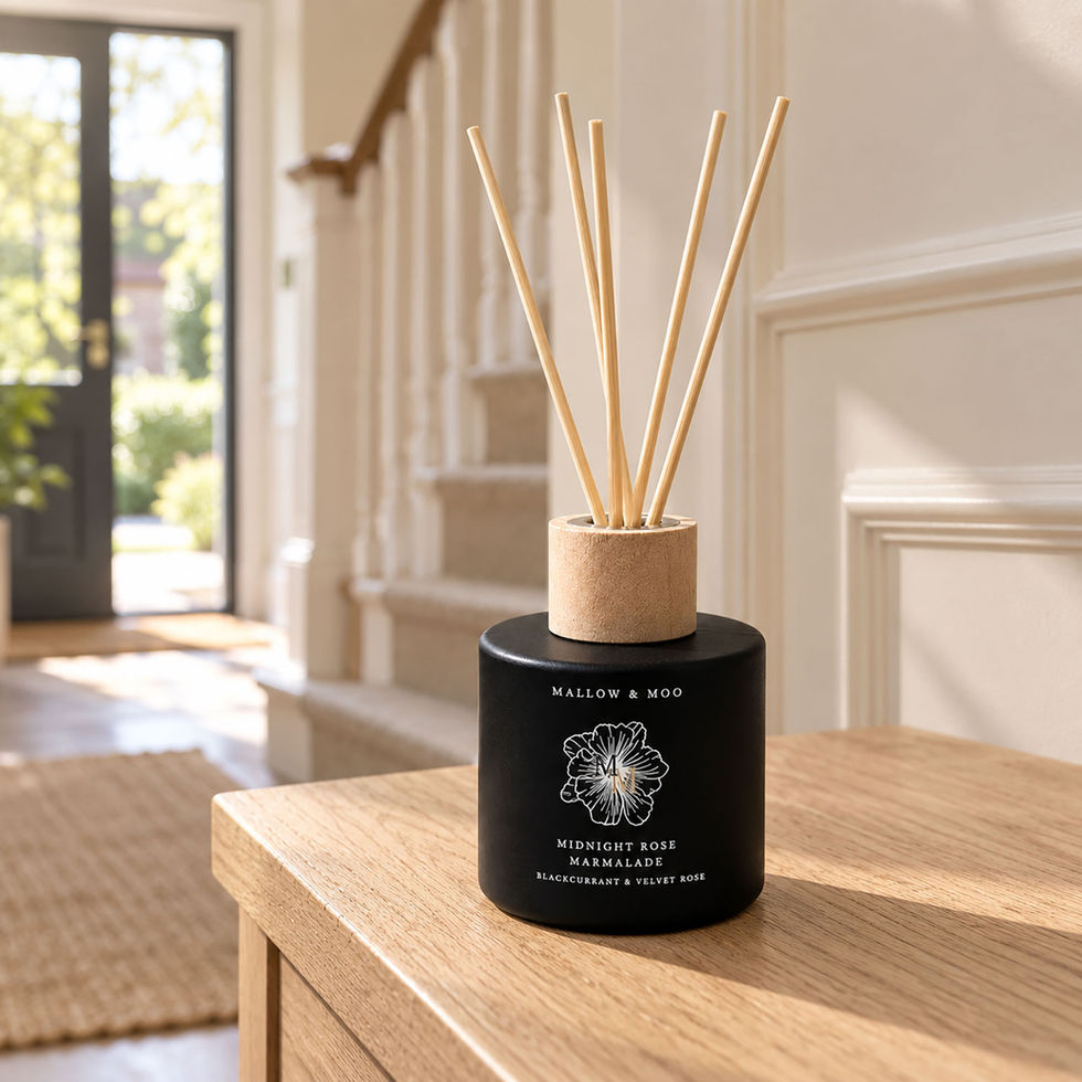 Mallow & Moo Midnight Rose Marmalade fragrance diffuser with blackcurrant, velvet rose and soft musk notes