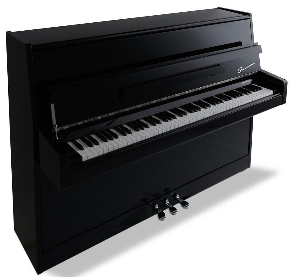 Danemann DU-110 Upright Piano in a polished black case