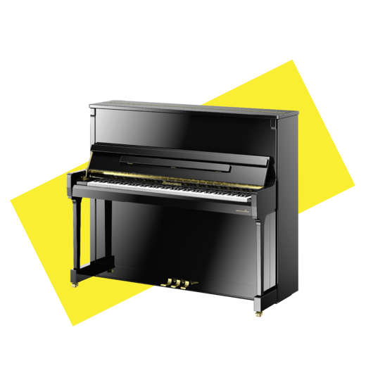 Zimmermann Studio S6 Upright Piano in a polished black case