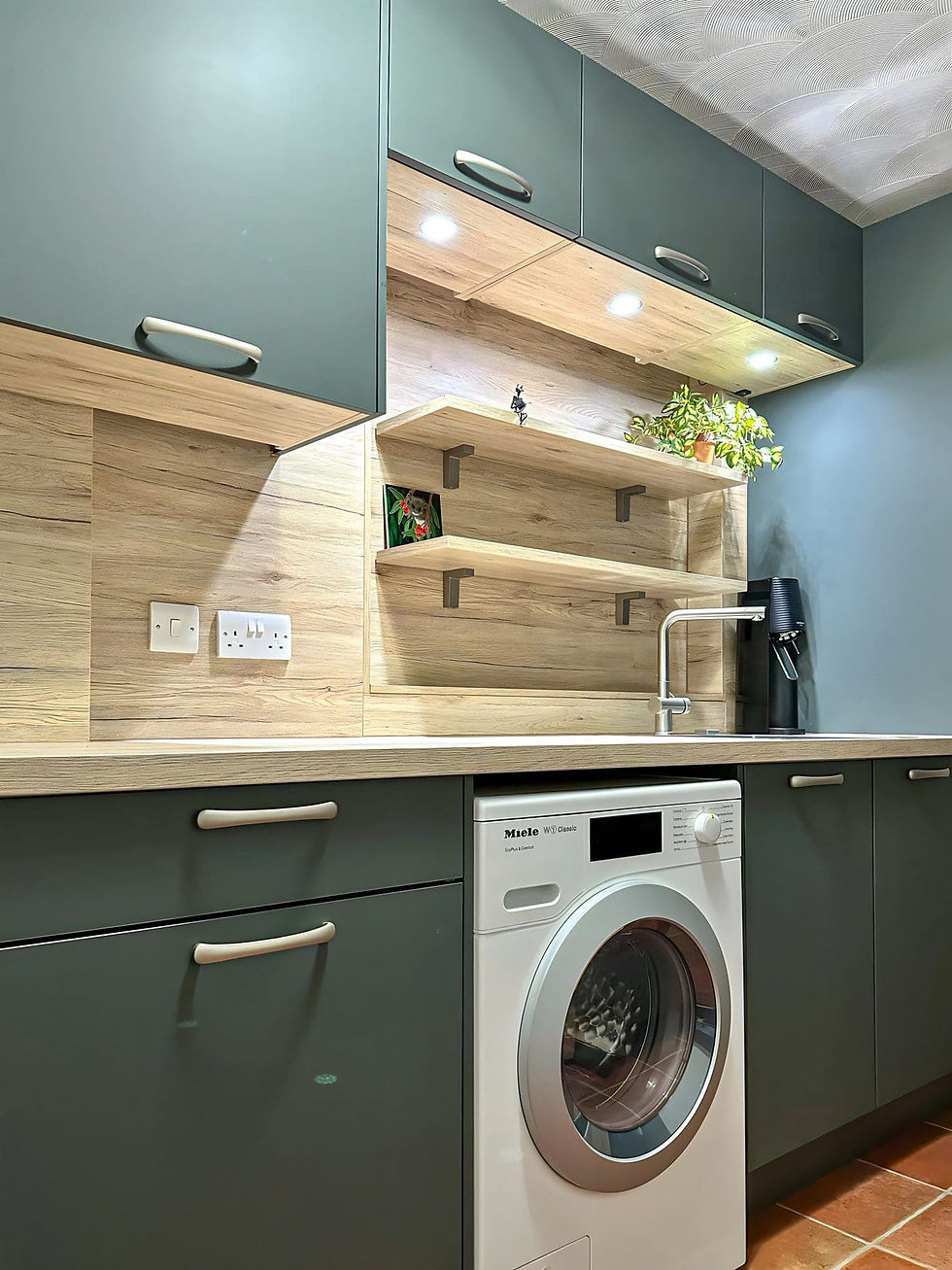 Compact Matt Utility Room with Wood Finish by MAS Collection, image 1