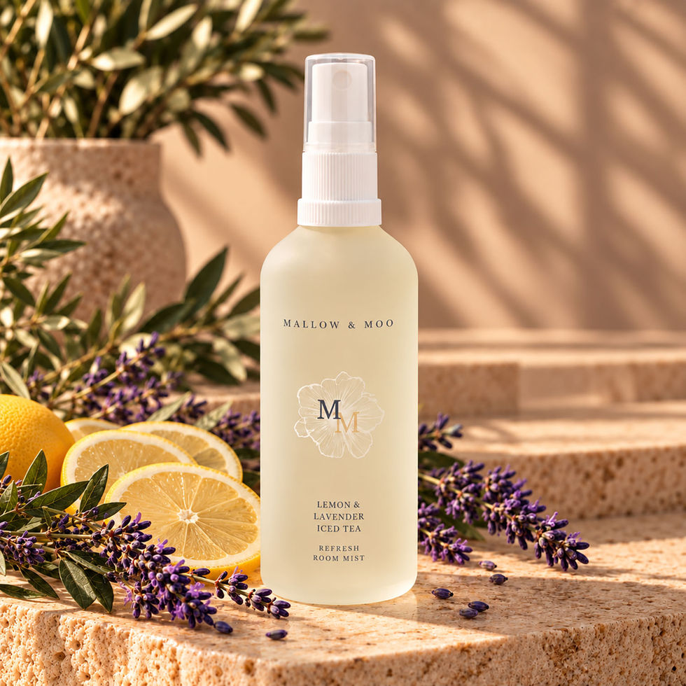Mallow & Moo Lemon & Lavender Iced Tea Refresh Room Mist, 100 ml, with citrus, lavender and vanilla