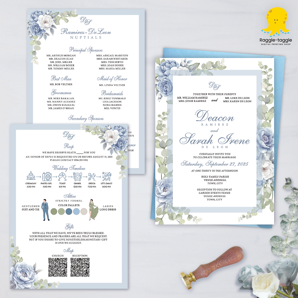 Thumbnail: Dusty Blue and Sage Green Floral