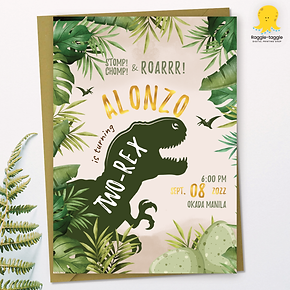 Dinosaur Theme Birthday Party Invitation