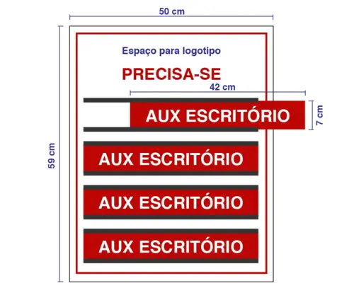 Placa vagas de emprego 4 cargos.webp