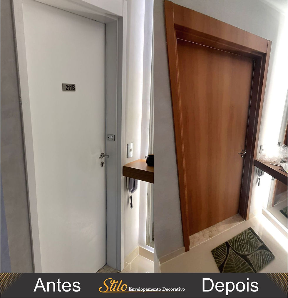 Envelopamento de porta e batentes com vinil adesivo