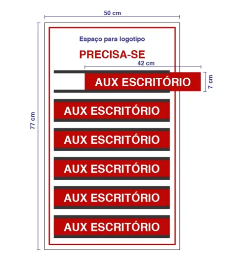 Placa vagas de emprego 6 cargos.webp