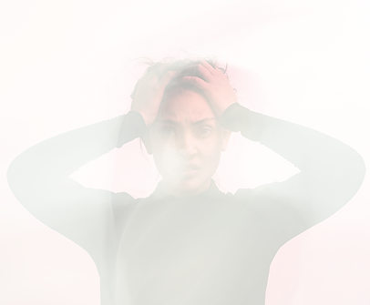 Holding head in confusion and frustratio