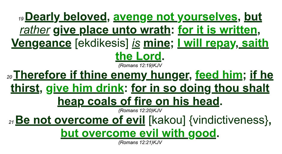 Romans 12:19-21 If Your Enemy Hunger Feed Him - Bible Text Slide