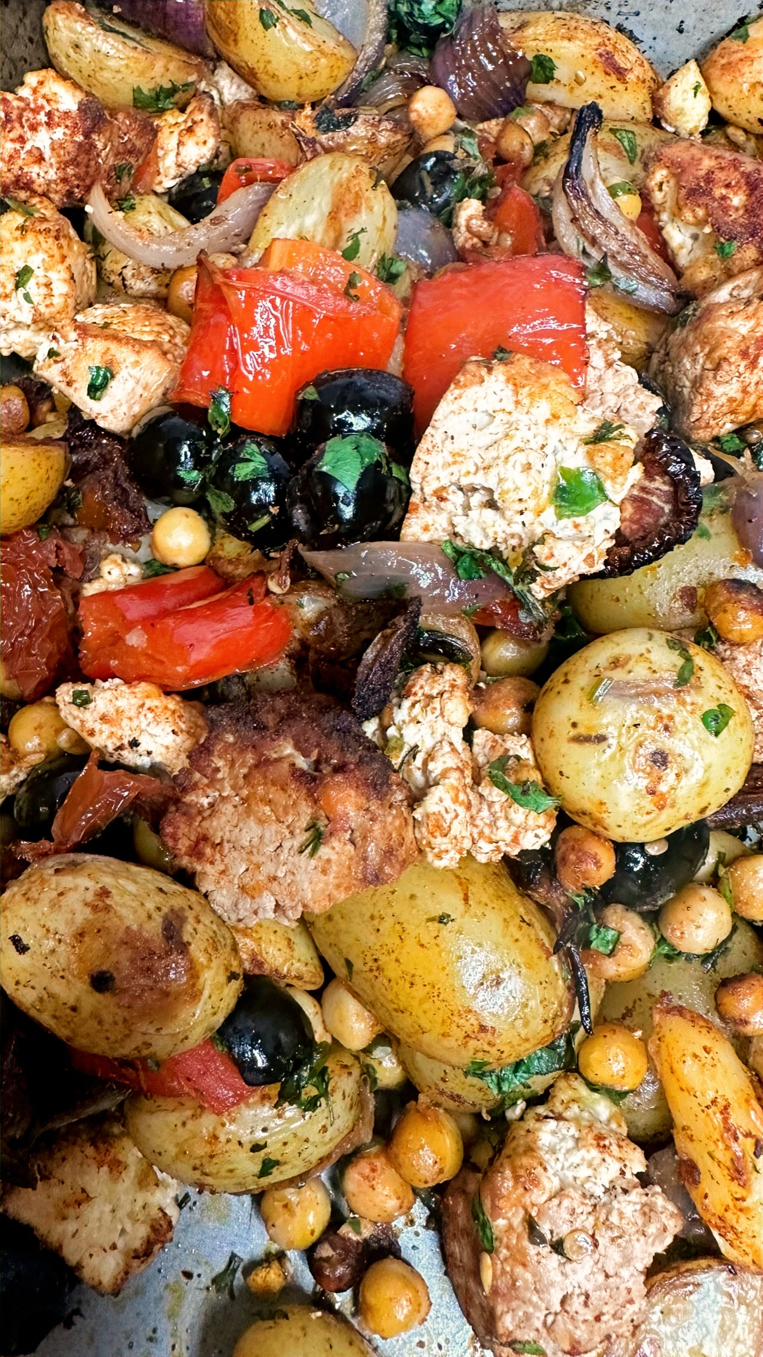 Smokey Mediterranean Tofu Tray Bake | Sunshine & Wellness