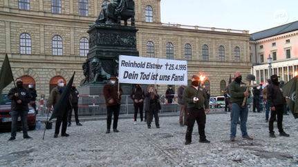 München, 25. April 2021: Neonazis gedenken des Geschichtsrevisionisten Reinhold Elstner