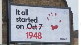 Antisemitisches Plakat, dass das Massaker des 7. Oktober verharmlost.