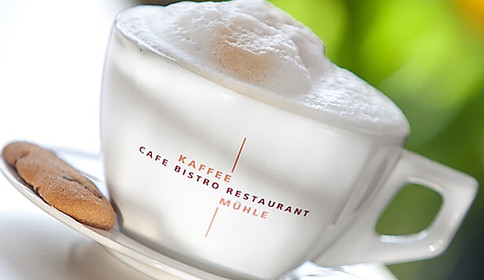 Tasse Bedruckung Cafe Bistro Restaurant Kaffee Mühle