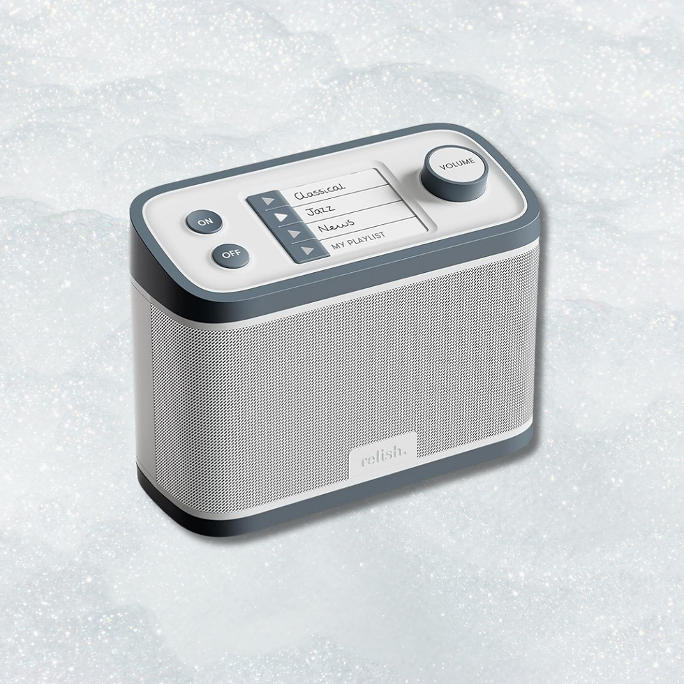 Gray and white radio