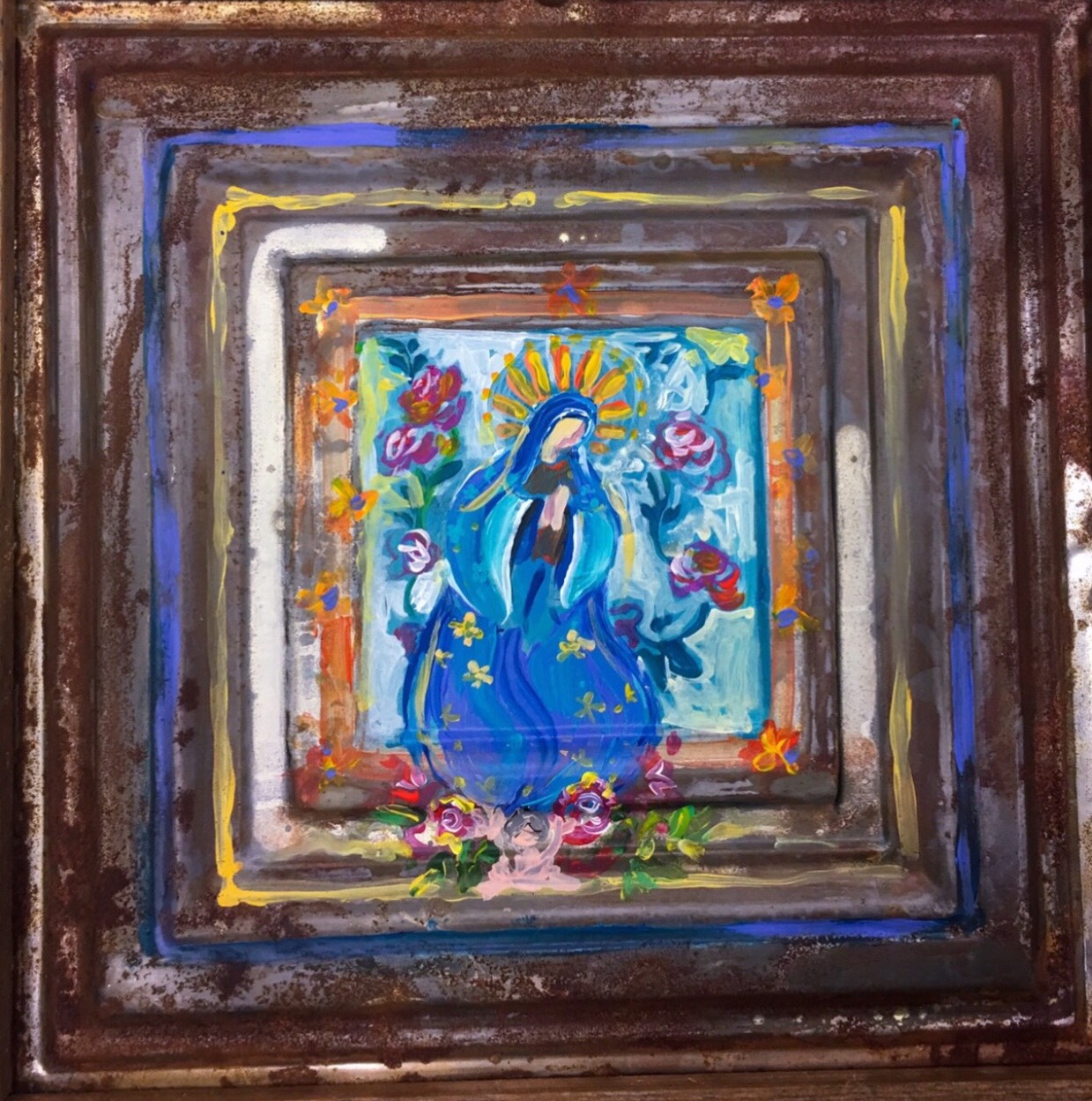 Virgin and Flowers
