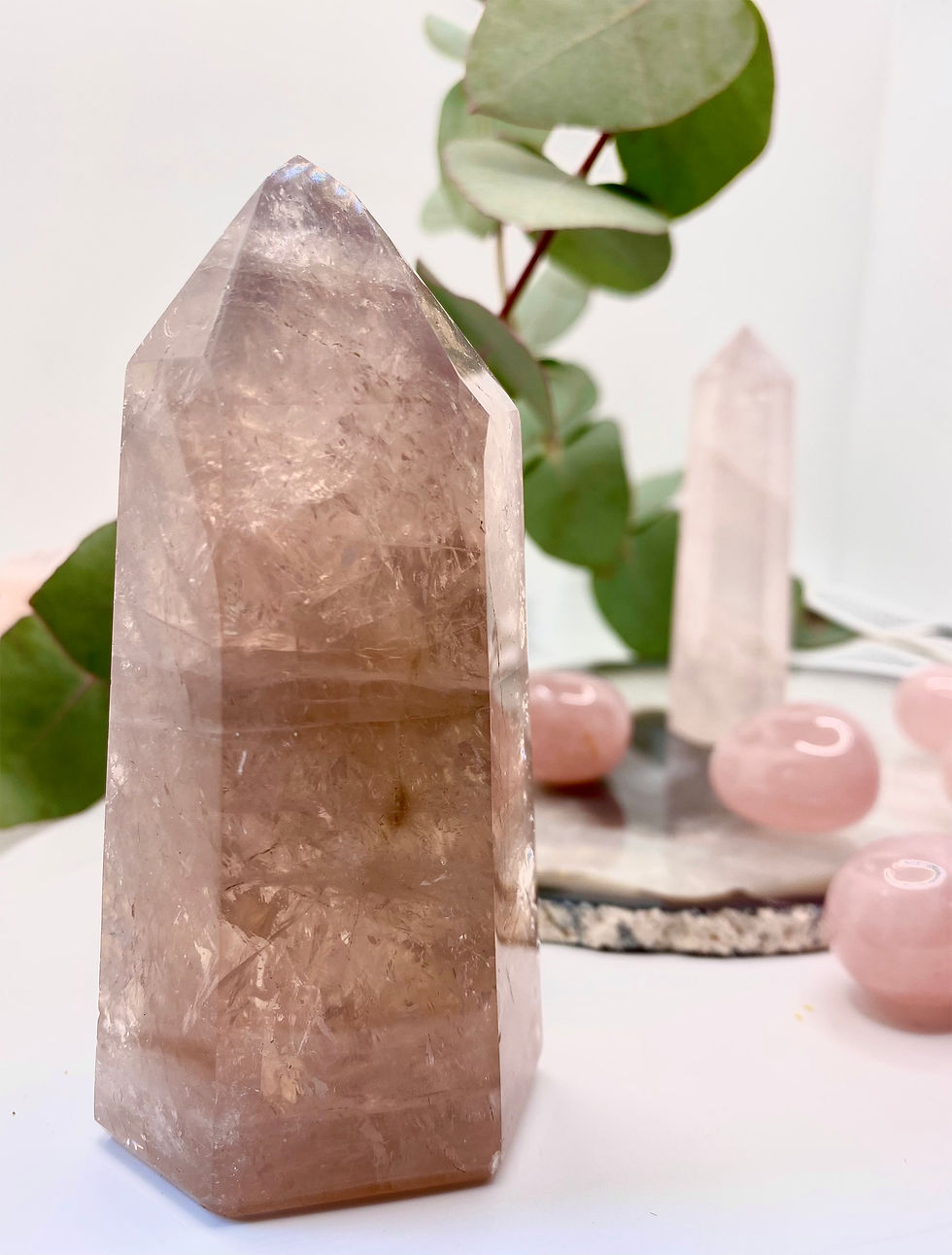 Miniature : Tour en quartz rose