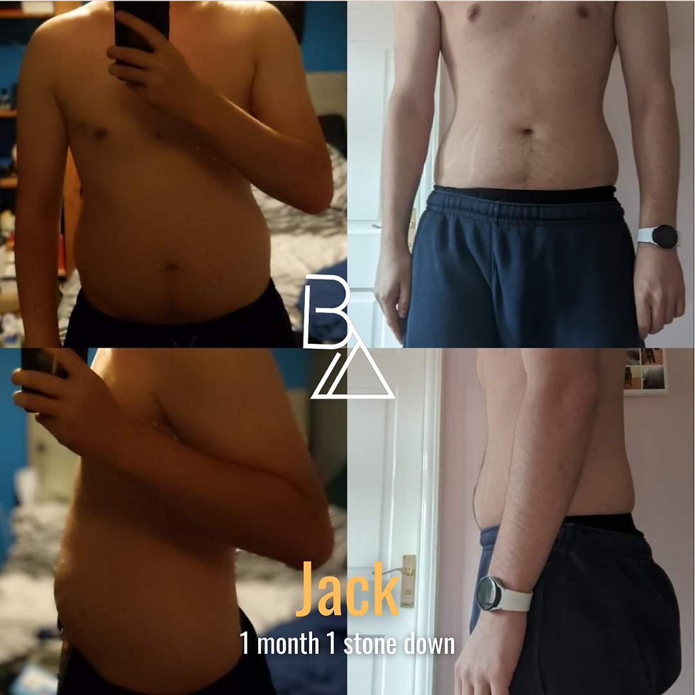 Jack's body transformation over a 1 month period losing 1 stone