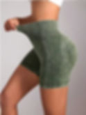 Forest Form – Green seamless shorts with natural tone and smooth silhouette. Grounded and focused.