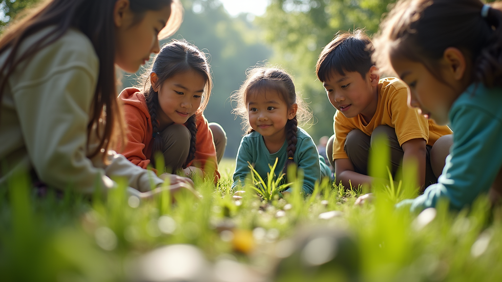 Eye-level view of a group of students engaged in a STEM workshop focused on environmental conservation