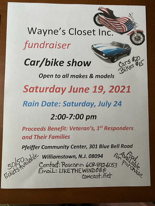 Wayne's Closet Inc. Fundraiser Car Show!!
