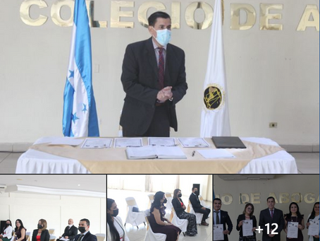 Juramentaciones a los nuevos miembros del Colegio de Abogados de Honduras