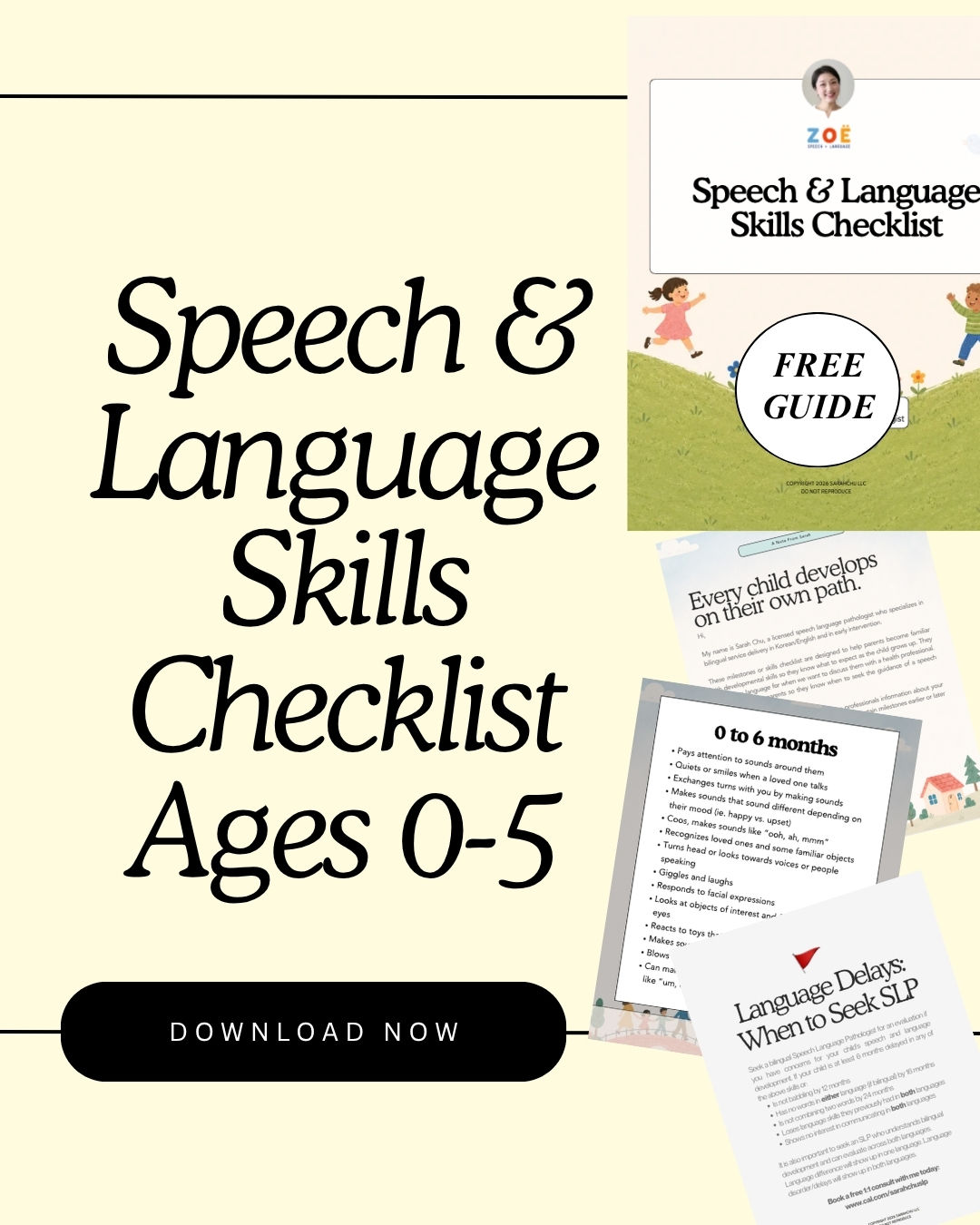 Free: Communication Skills Checklist Ages 0-5