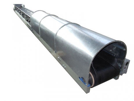 Conveior tip ghirlande- structura galvanizata - banda cauciuc - acoperire din tabla