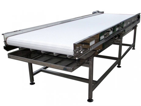 Conveior inox - banda modulara - tava colectare lichide