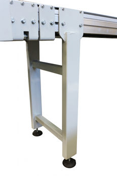 Conveior cu bandă PVC – structură aluminiu – protecții laterale - SELF TRUST
