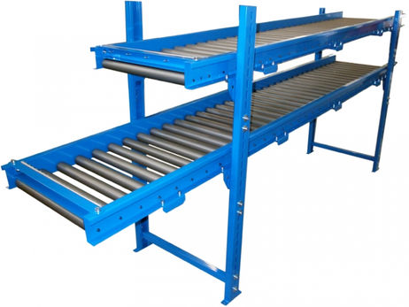 Pat de role gravitational - Structura otel vopsit - Role zincate cu manson - Transport cutii