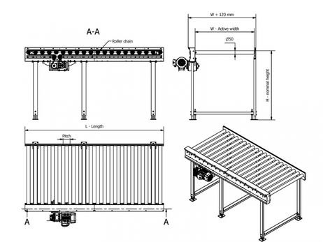 Pat de role gravitational - Structura otel - Curb - Role PVC
