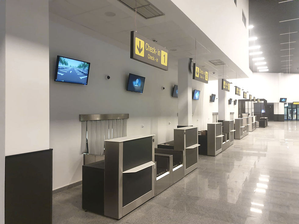 Check-in desk conveyor system installation by CITCOnveyors for general contractors