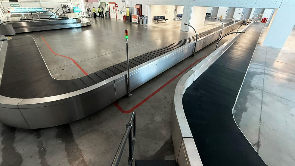 72-meter L-layout baggage carousel at Bournemouth Airport — CITCOnveyors